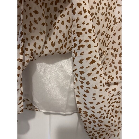 Three Mermaids Leopard Swimsuit Cover Up Layered Chiffon V Neck One Size Fit All - Picture 4 of 6